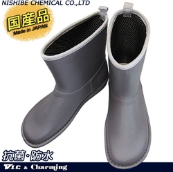 【NISHIBE】#712 成人雨靴 (灰色-LL)