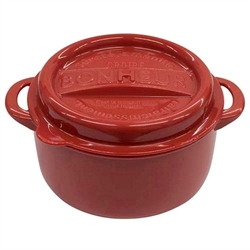 【YAMADA】鑄鐵鍋造型保鮮盒(圓-紅)