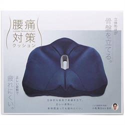 【COGIT】腰痛對策W型機能紓壓坐墊(藍)