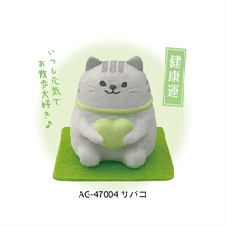 【DECOLE】風水開運喵 香薰吉祥物(綠愛心)